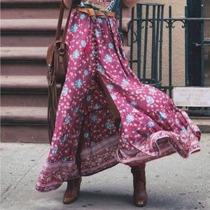 Spell maxi skirt in red print